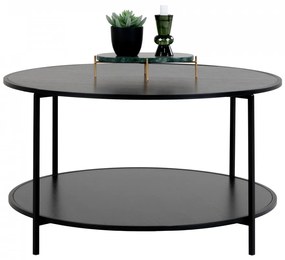 Masa de cafea rotunda neagra cu picioare negre 80cm Vita House Nordic