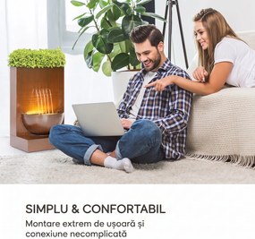 Blumfeldt Windflower, fontană de grădină cu ghiveci de flori, 11 W, metal galvanizat, maro