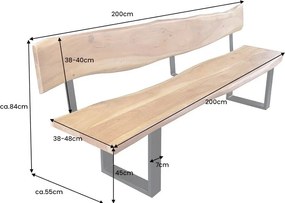 Banca design industrial vintage Mammut 200cm, salcam A-46154 VC