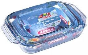 Pyrex Set de 3 vase de sticlă pentru cuptor, 1,4 l+ 3 l + 4 l
