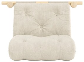 Fotoliu crem cu tapițerie din catifea reiată Hooked – Karup Design