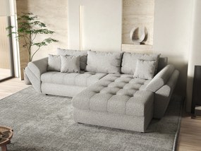 Colțar extensibil dumonde cu ladă de depozitare si sezut confortabil din spuma high-density, Loana Euphoria Dove II 270x185 cm