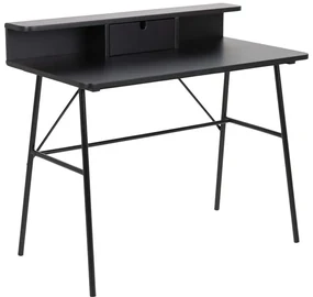 Birou cu raft si sertar DURANGO 100x55 cm, negru