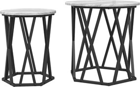 vidaXL Masă de cafea 2 pcs Gri Sonoma Lemn ingineresc și oțel