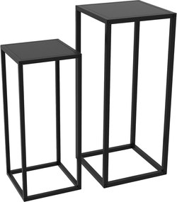 Outsunny Set de 2 Suporturi din Metal pentru Plante, Raft de Expunere a Florilor Stivuibil pentru Utilizare in Interior sau in Aer Liber | Aosom RO