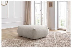 Taburet crem cu tapițerie din catifea reiată Voltaire – Bobochic Paris