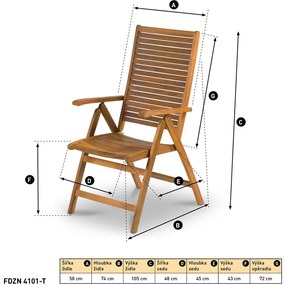 Scaun de grădină reglabil Fieldmann FDZN 4101-T