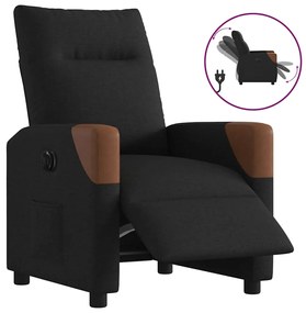 vidaXL Fotoliu rabatabil electric, negru, material textil