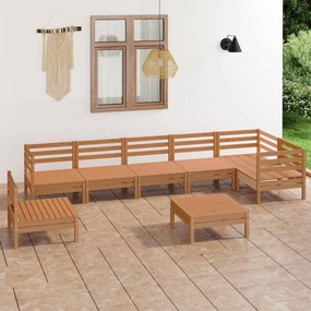 3082745 vidaXL Set mobilier de grădină, 8 piese, maro miere, lemn masiv de pin