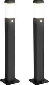 Outsunny Set de 2 lampi de exterior, stalpi luminoase LED, Etanche IP65, Lumina pentru alei si drumuri, negru | Aosom Romania