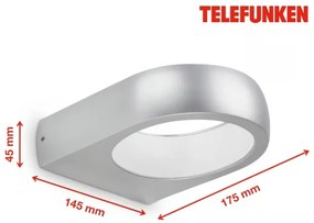 Telefunken 320204TF - Aplică de perete LED pentru exterior, LED/6,5W/230V IP44, crom mat