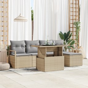 vidaXL Set de canapele pentru grădină 6 pcs bej și gri deschis