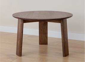 Măsuță lemn masiv nuc rotundă Monte finisaj Ø61×39 cm