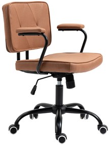 Vinsetto Scaun de birou cu rotile, scaun de birou reglabil inaltime cu functie de leganare rotire 360° inclinabil spuma maro 61 x 58 x 82-91 cm | Aosom Romania
