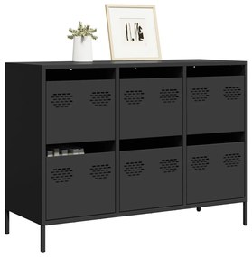 vidaXL Dulap, negru, 101,5x39x73,5 cm, oțel laminat la rece