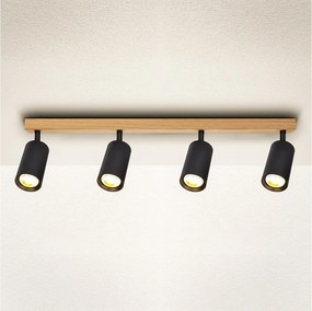 Brilagi - Spot SELE 4xGU10/30W/230V negru/decor stejar