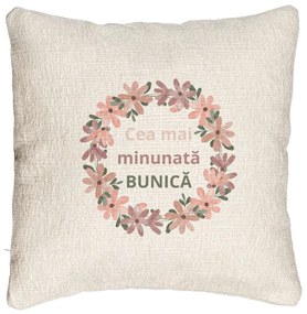 Perna Decorativa Canapea pentru Bunica 7, 40x40 cm, Cu fermoar