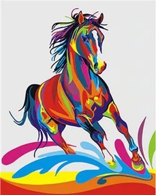 Pictura pe numere cu un cadru "Cal colorat" 50x40 cm