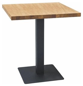 Masa PURO, stejar/negru, PAL laminat/metal, 70x70x76 cm