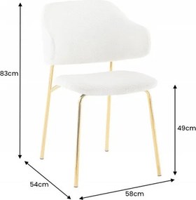 Set 2 scaune stil modern Tracy Alpine, boucle alb