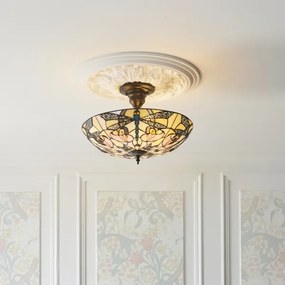 Endon 111892 - Lustră aplicată Tiffany ASHTON 3xE27/10W/230V Ø 45 cm