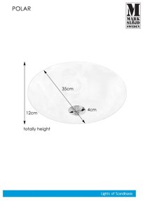 Plafonieră Markslöjd 107360 POLAR 2xE14/40W/230V d. 35 cm