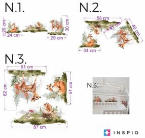 INSPIO Vulpe, căprioară, veveriță - autocolante pentru perete