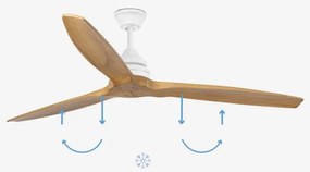 Ventilator de tavan FARO 33728DC ALO L lemn/alb d. 152 cm + telecomandă