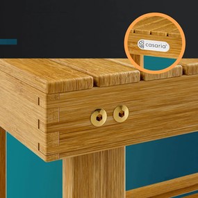 Casaria Bancă pentru hol cu spațiu pentru pantofi NINA, 50x30x46cm, maro natural