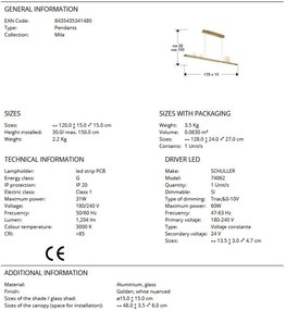 Lustra LED suspendata design modern Mila auriu