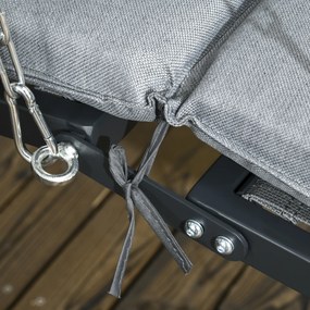 Outsunny leagăn suspendat, acoperiș rabatabil, incl. pernă de șezut, pernă pentru cap, cadru din oțel, gri închis, 108 x 145 x 169 cm | Aosom Romania