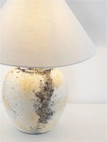 Veioza decorativa, Ceramica, Tesatura, Alb, LUPE