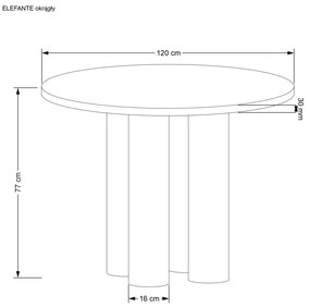 Masa rotunda Elefante - ø120 / h77 cm
