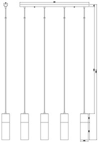 Globo 21000-4HM - Lustră pe cablu ANNIKA 4xE27/25W/230V