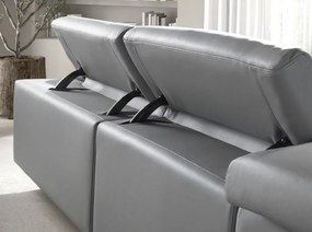 Coltar 5 locuri, Functia Relax, Sezlong Stanga, Cowhide gri