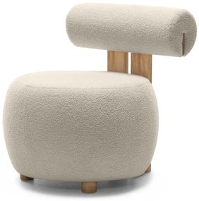 Fotoliu design bej HANNA, stejar