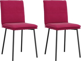 vidaXL Scaune de bucătărie, 2 buc., roșu vin, catifea