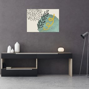 Tablou pe sticlă - Foi de rezumat N⁰1 (70x50 cm)