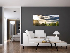 Tablou cu cabana pe luncă (120x50 cm)