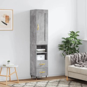 vidaXL Dulap înalt, gri beton, 34,5x34x180 cm, lemn prelucrat