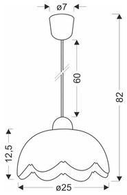 Lustră albă cu abajur din sticlă ø 25 cm Bratek – Candellux Lighting