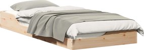 vidaXL Cadru de pat Maro 90 x 210 cm Lemn de pin masiv