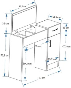 Măsuță de toaletă Nukela 3 (alb) . 1094106