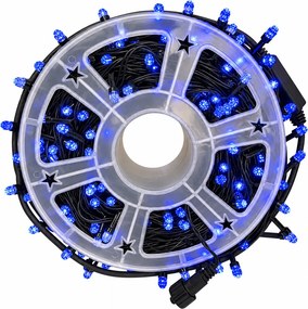Instalație de Crăciun, rolă bec diamant mare, fir gros, cu flash, de exterior, albastru, 100 metri