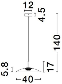 Lustra LED design modern POLIFEMO fumuriu, 40cm