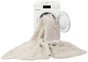 Covor alb lavabil/țesut manual din lână 170x240 cm Enkang Ivory – Lorena Canals