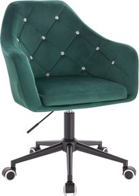 HR830CK Scaun Verde Catifea cu Bază Neagră