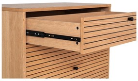 Comodă în culoare naturală înaltă cu aspect de lemn de stejar 80x85 cm Kyoto – House Nordic