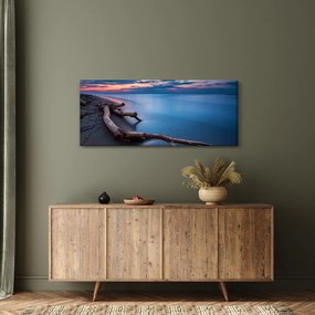 Tablou cu plaja în apus de soare (120x50 cm)
