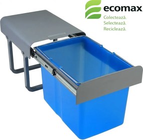 Coș gunoi încorporabil Ekko 40 Ecomax, cu extragere totală, 1 x 34 l Polipropilenă cu fibră de sticlă, A:473 mm; H:365 mm; L:355 mm, 400 mm